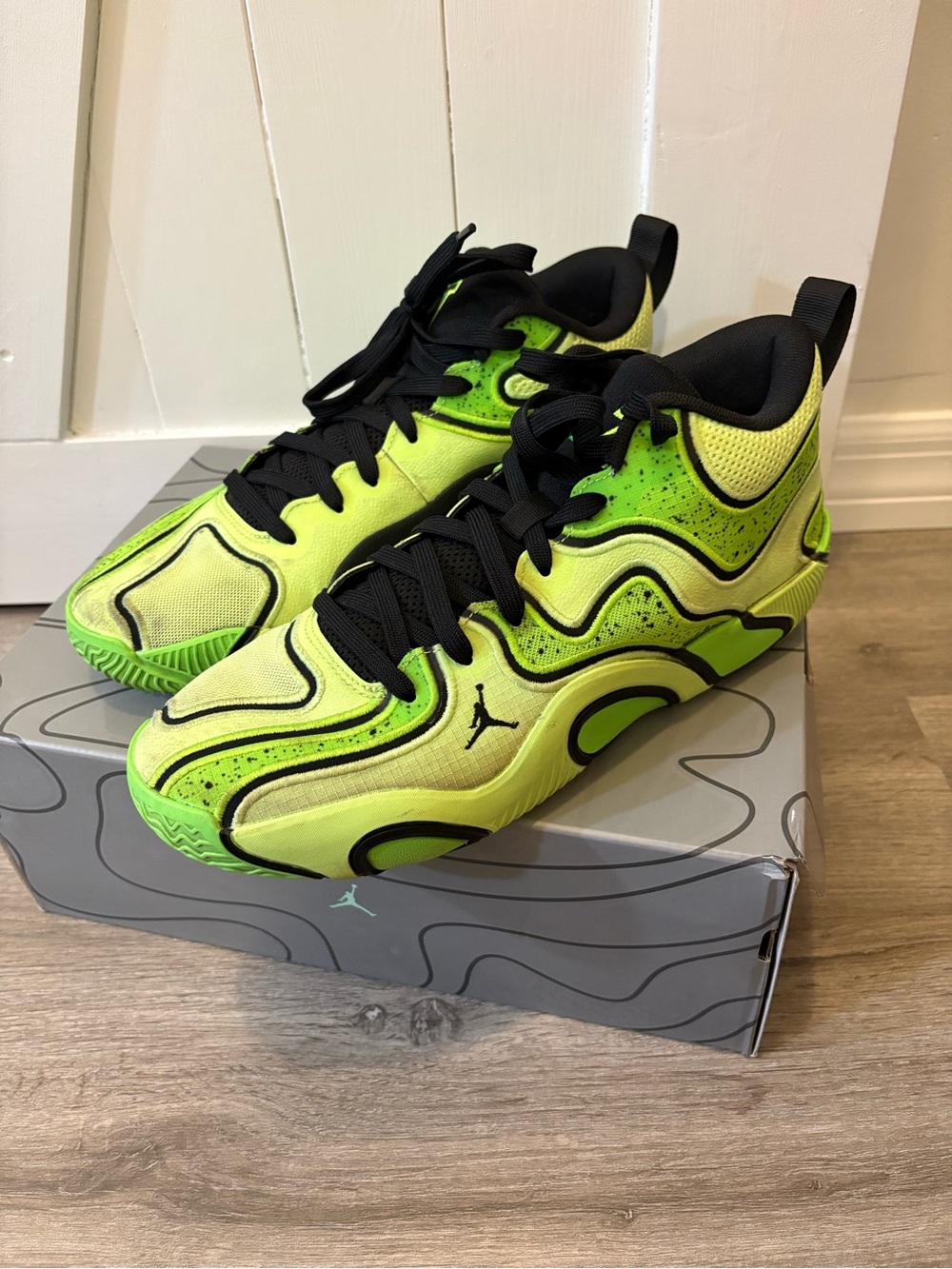 Jordan Tatum 3 Men's Neon Green and Black Athletic Sneakers
